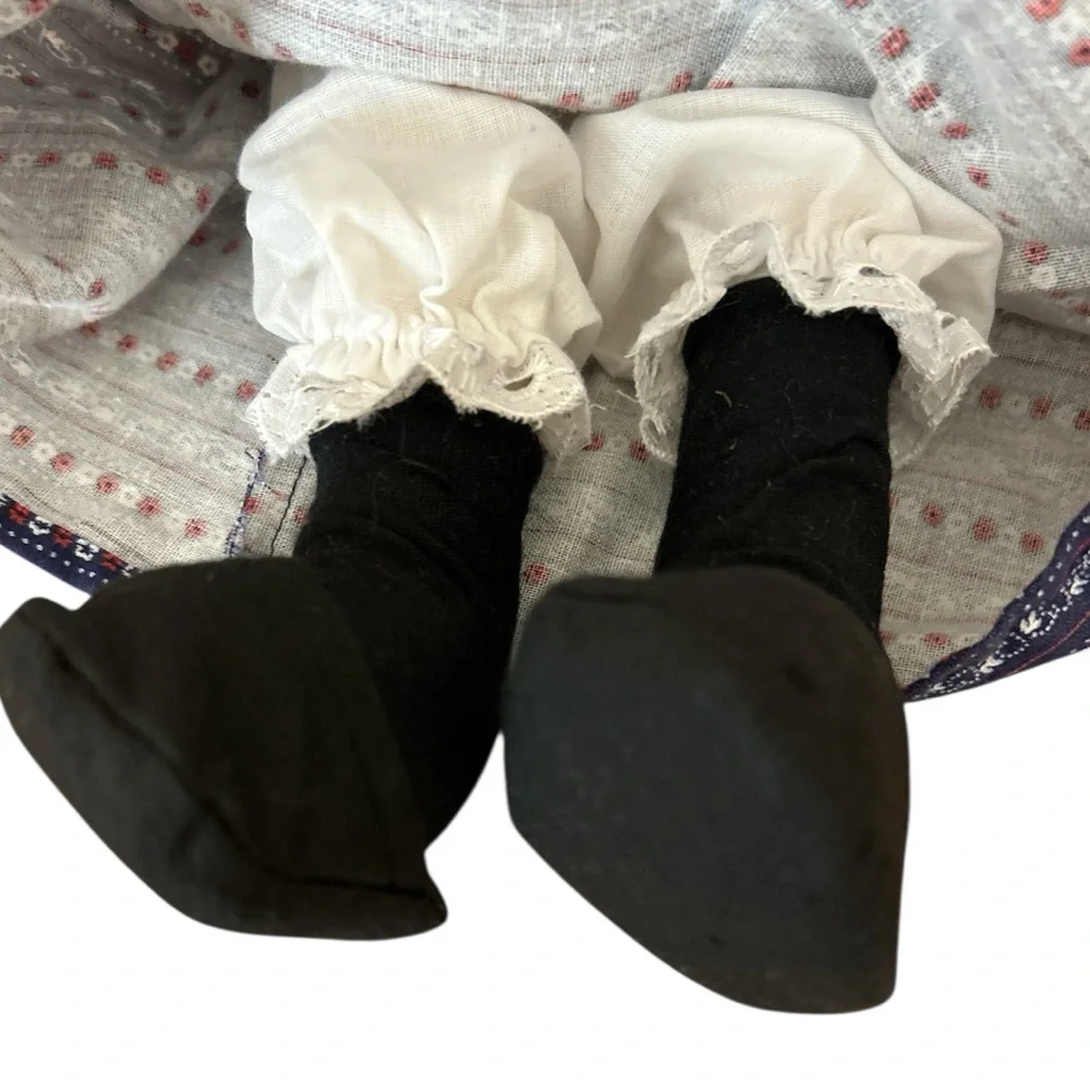 Vintage German Oma & Opa Handmade Cloth Dolls Kaufhof Grandparents Set